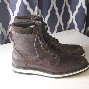 LEATHER LACE-UP BOOTS FROM EXPRESS